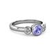 3 - Avrit Tanzanite and Diamond Three Stone Engagement Ring 