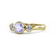 1 - Avrit Tanzanite and Diamond Three Stone Engagement Ring 