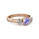 3 - Avrit Tanzanite and Diamond Three Stone Engagement Ring 