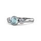1 - Avrit Aquamarine and Diamond Three Stone Engagement Ring 
