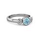 3 - Avrit Aquamarine and Diamond Three Stone Engagement Ring 