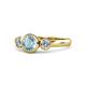 1 - Avrit Aquamarine and Diamond Three Stone Engagement Ring 