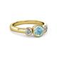 3 - Avrit Aquamarine and Diamond Three Stone Engagement Ring 