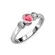2 - Avrit Pink Tourmaline and Diamond Three Stone Engagement Ring 