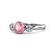 1 - Avrit Pink Tourmaline and Diamond Three Stone Engagement Ring 