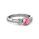 3 - Avrit Pink Tourmaline and Diamond Three Stone Engagement Ring 