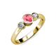 2 - Avrit Pink Tourmaline and Diamond Three Stone Engagement Ring 