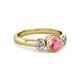 3 - Avrit Pink Tourmaline and Diamond Three Stone Engagement Ring 