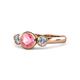 1 - Avrit Pink Tourmaline and Diamond Three Stone Engagement Ring 