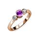 2 - Avrit Amethyst and Diamond Three Stone Engagement Ring 