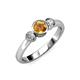 2 - Avrit Citrine and Diamond Three Stone Engagement Ring 