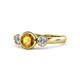 1 - Avrit Citrine and Diamond Three Stone Engagement Ring 