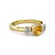 3 - Avrit Citrine and Diamond Three Stone Engagement Ring 