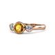 1 - Avrit Citrine and Diamond Three Stone Engagement Ring 