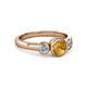 3 - Avrit Citrine and Diamond Three Stone Engagement Ring 