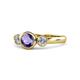 1 - Avrit Iolite and Diamond Three Stone Engagement Ring 