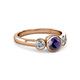 3 - Avrit Iolite and Diamond Three Stone Engagement Ring 