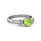 3 - Avrit Peridot and Diamond Three Stone Engagement Ring 