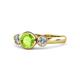 1 - Avrit Peridot and Diamond Three Stone Engagement Ring 