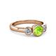 3 - Avrit Peridot and Diamond Three Stone Engagement Ring 