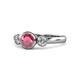 1 - Avrit Rhodolite Garnet and Diamond Three Stone Engagement Ring 