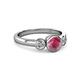 3 - Avrit Rhodolite Garnet and Diamond Three Stone Engagement Ring 