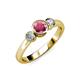 2 - Avrit Rhodolite Garnet and Diamond Three Stone Engagement Ring 