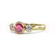 1 - Avrit Rhodolite Garnet and Diamond Three Stone Engagement Ring 
