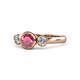 1 - Avrit Rhodolite Garnet and Diamond Three Stone Engagement Ring 