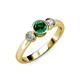 2 - Avrit Emerald and Diamond Three Stone Engagement Ring 
