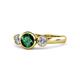 1 - Avrit Emerald and Diamond Three Stone Engagement Ring 