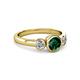 3 - Avrit Emerald and Diamond Three Stone Engagement Ring 