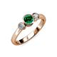 2 - Avrit Emerald and Diamond Three Stone Engagement Ring 