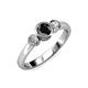 2 - Avrit Black and White Diamond Three Stone Engagement Ring 