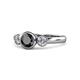 1 - Avrit Black and White Diamond Three Stone Engagement Ring 