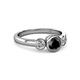 3 - Avrit Black and White Diamond Three Stone Engagement Ring 