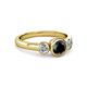 3 - Avrit Black and White Diamond Three Stone Engagement Ring 