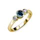 2 - Avrit Blue and White Diamond Three Stone Engagement Ring 