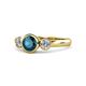 1 - Avrit Blue and White Diamond Three Stone Engagement Ring 