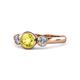 1 - Avrit Yellow and White Diamond Three Stone Engagement Ring 