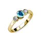 2 - Avrit London Blue Topaz and Diamond Three Stone Engagement Ring 