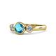 1 - Avrit London Blue Topaz and Diamond Three Stone Engagement Ring 