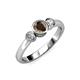 2 - Avrit Smoky Quartz and Diamond Three Stone Engagement Ring 