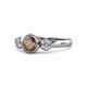 1 - Avrit Smoky Quartz and Diamond Three Stone Engagement Ring 
