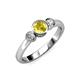 2 - Avrit Yellow Sapphire and Diamond Three Stone Engagement Ring 