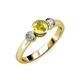 2 - Avrit Yellow Sapphire and Diamond Three Stone Engagement Ring 