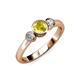 2 - Avrit Yellow Sapphire and Diamond Three Stone Engagement Ring 