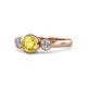 1 - Avrit Yellow Sapphire and Diamond Three Stone Engagement Ring 