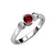 2 - Avrit Ruby and Diamond Three Stone Engagement Ring 
