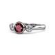 1 - Avrit Ruby and Diamond Three Stone Engagement Ring 